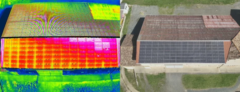 Thermographie par drone panneaux solaires