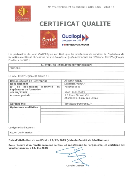 Certif région AEROcDRONES